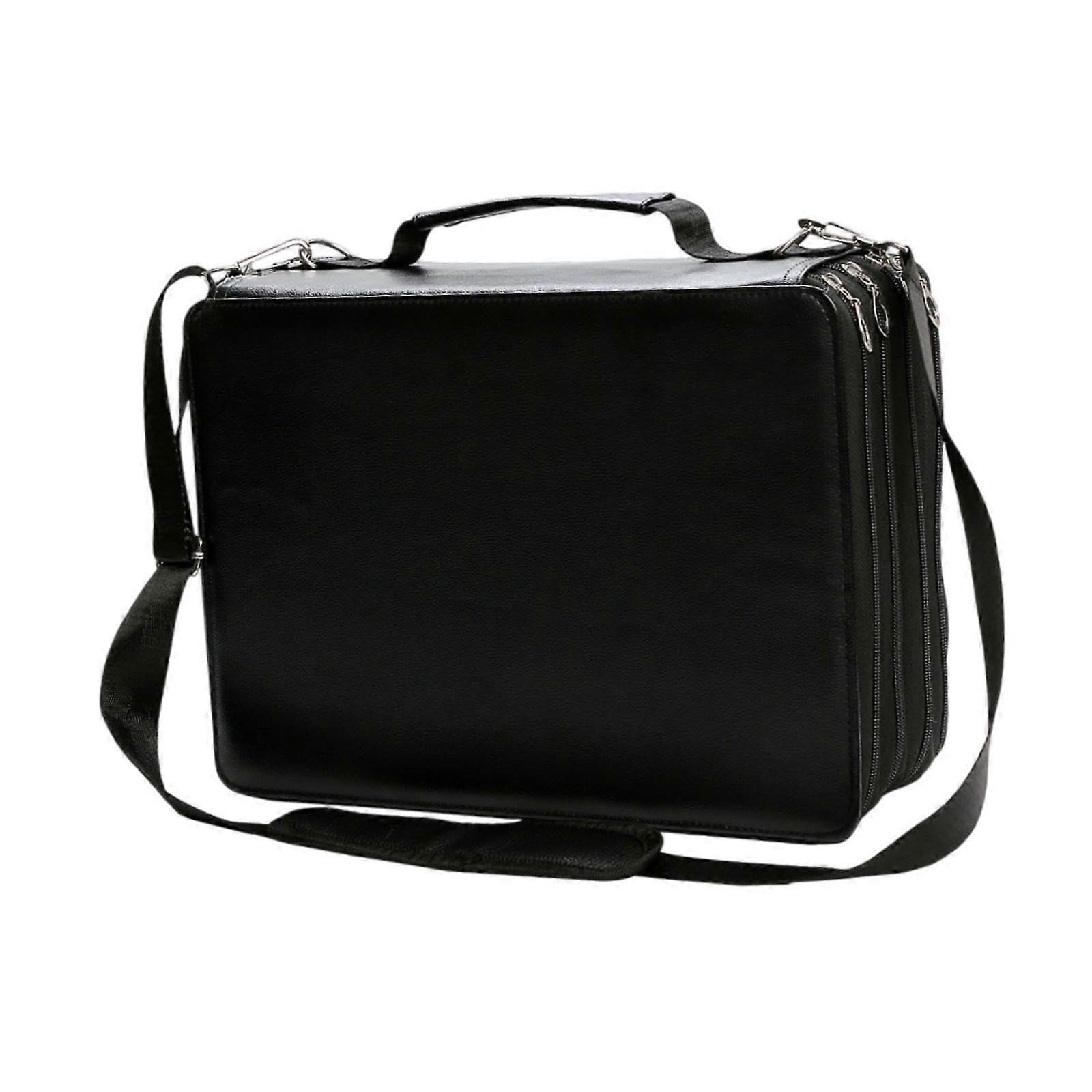 Marker Organizer Case with Large Capacity for Artists, Shoulder Strap Marker Storage Bag, Black