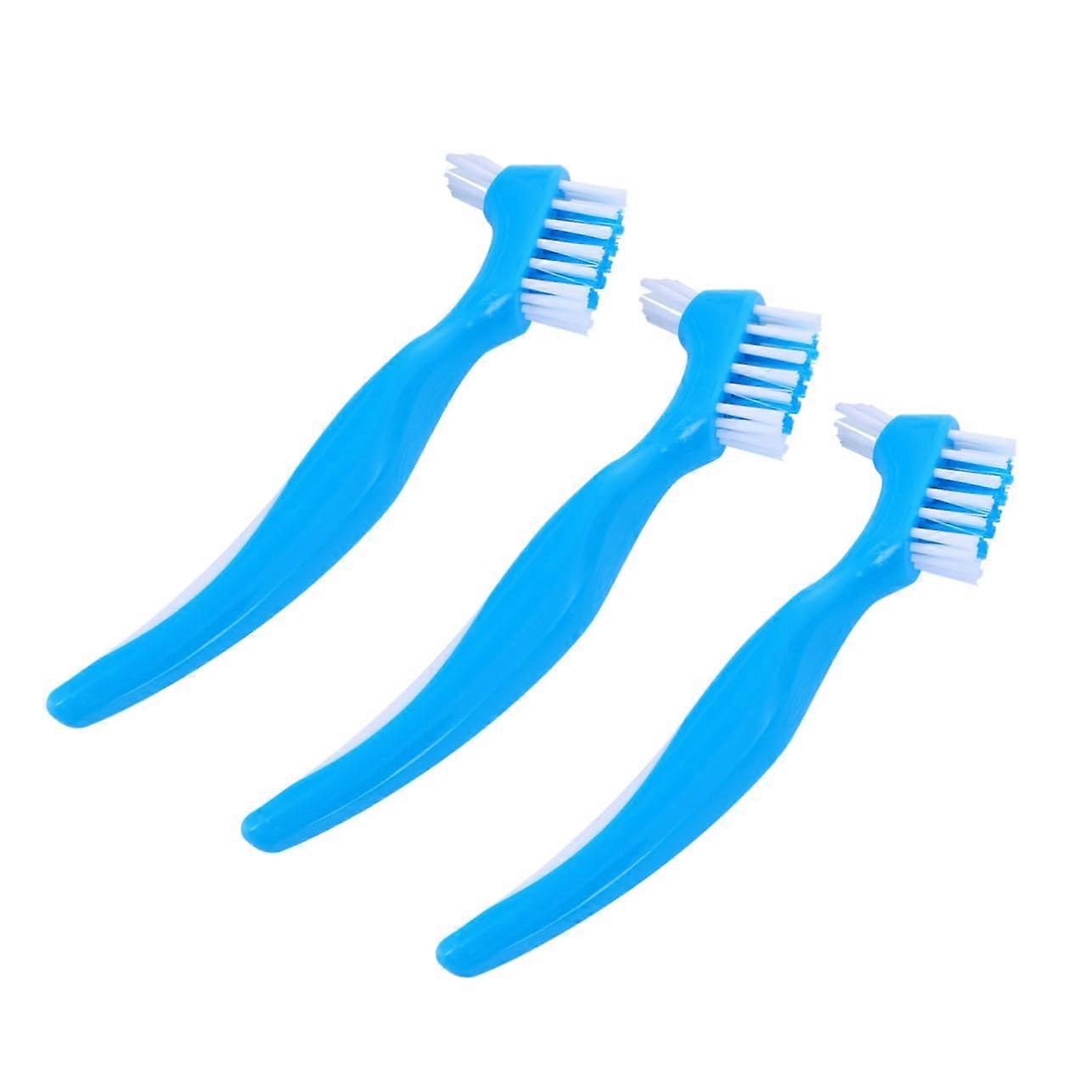 6pcs Double Sided Denture Cleaning Brush Set for False Teeth and Retainers with Soft Bristles