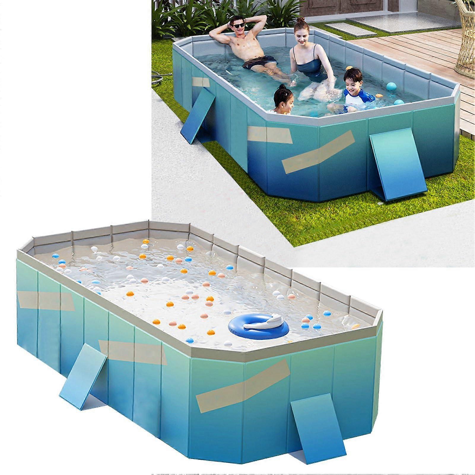 Foldable PVC Swimming Pool 1.6m for Backyard Home Use with Quick Setup and Dual Drain Outlets