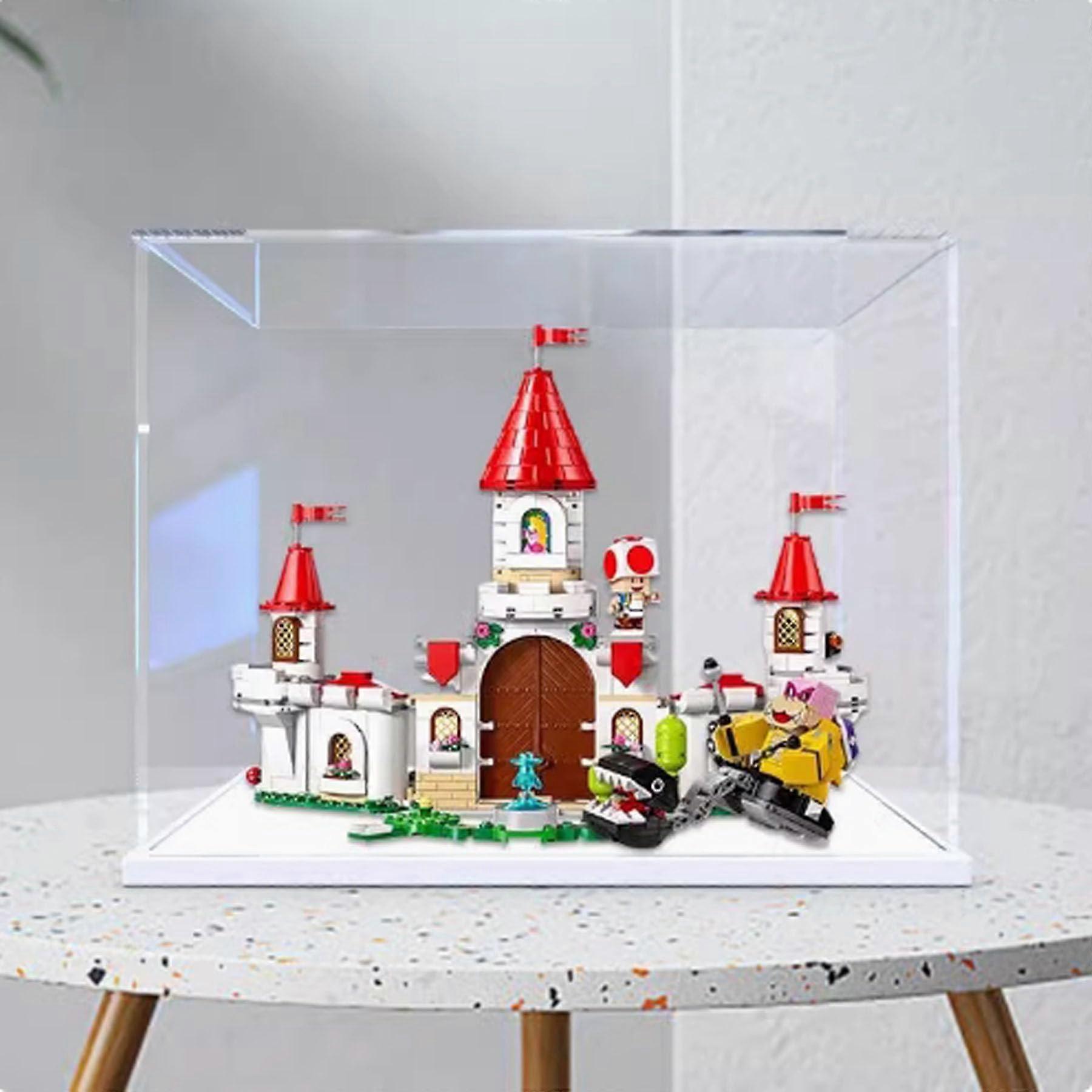 Dustproof Waterproof Clear Acrylic Display Case with White Base for  71435 Castle