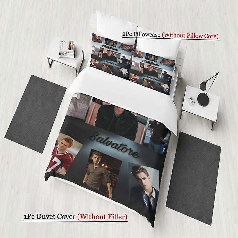 3pcss Stefan Salvatore Stills Collage Pattern Set Soft And Comfortable Bedding Set