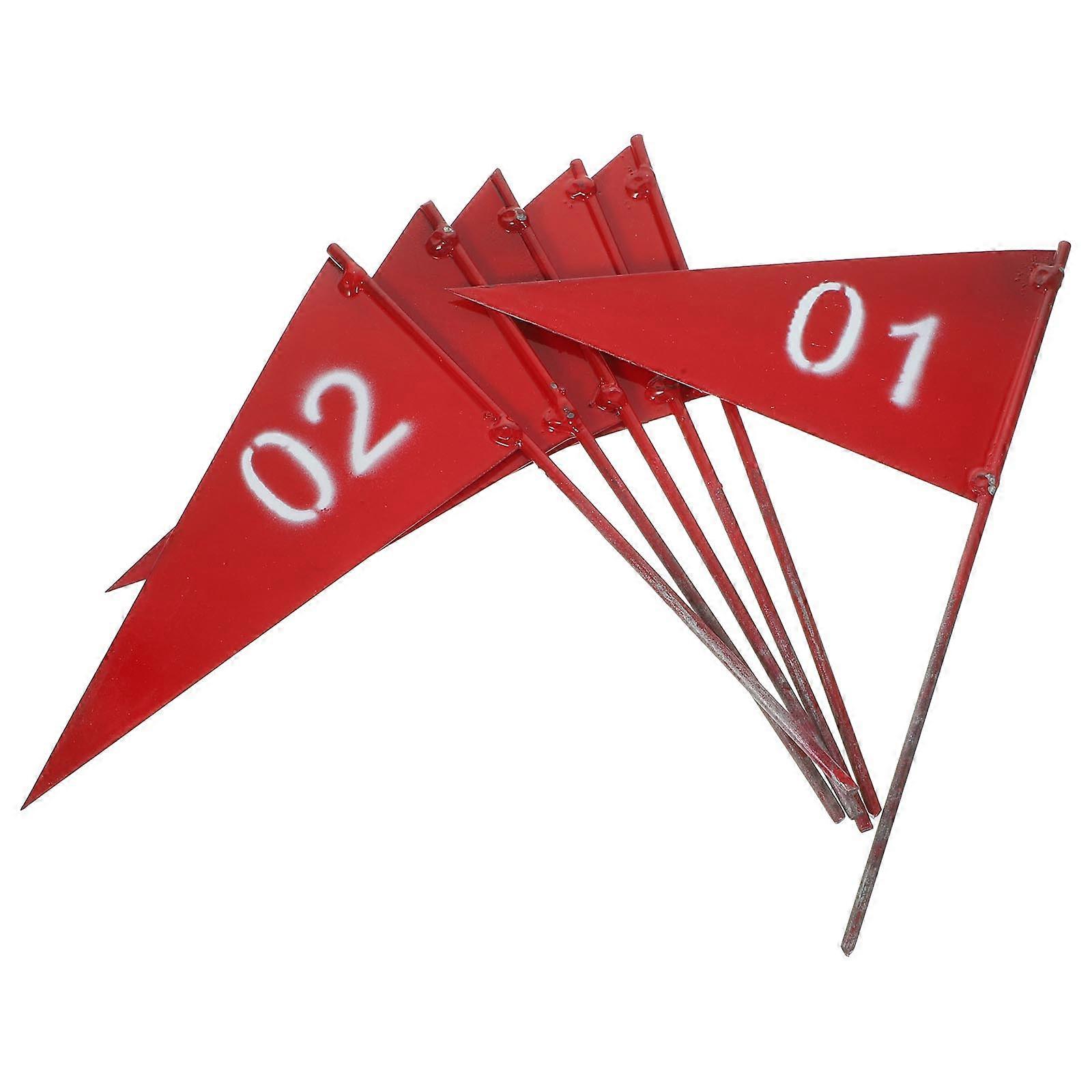 Marking Flags Iron Mini Triangle Flags for Garden Irrigation 6Pcs