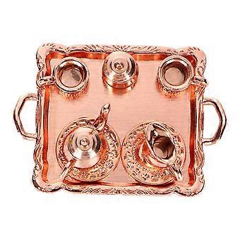 Mini köksredskapsset i roséguld, miniatyrmodell, dockhusprydnad, inomhusdisplay, 1 set