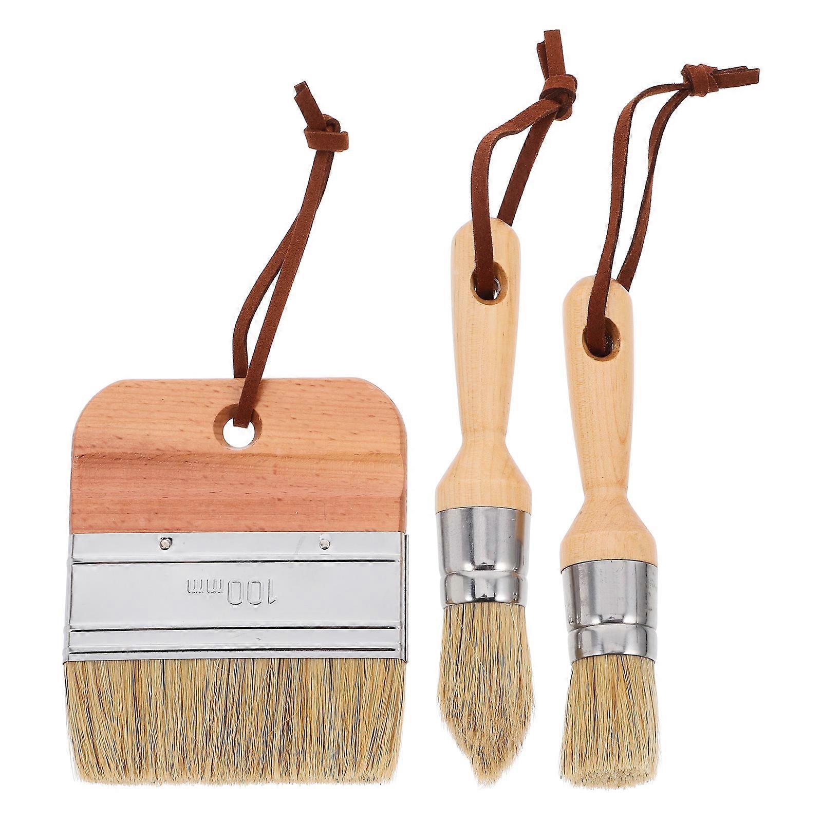 Wax Paint Brushes Multi-Function Ergonomic Brush Set 3Pcs for Daily Painting