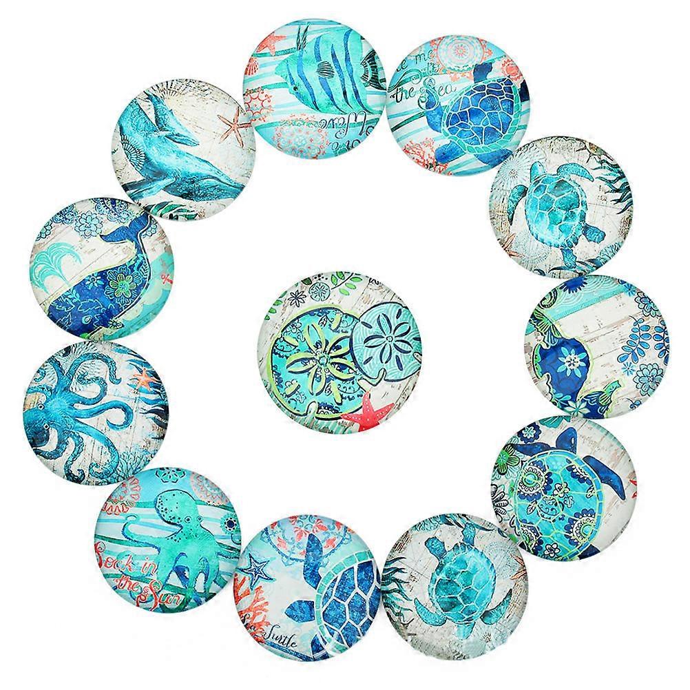 Glass Patch Marine Fish Design for Jewelry Making 20Pcs Colored Set