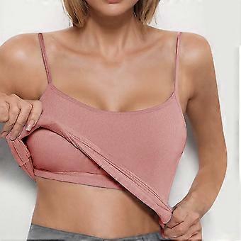 Débardeurs pour femmes avec soutien-gorge intégré, débardeurs basiques et décontractés, hauts sans manches à coupe ajustée, hauts de sport, débardeurs à col rond