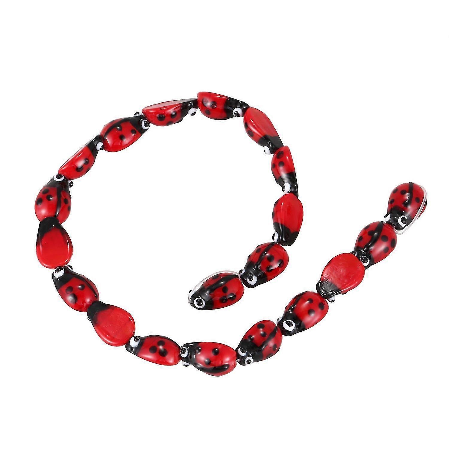 20pcs Lampwork Glasperlen Rot 15x10mm