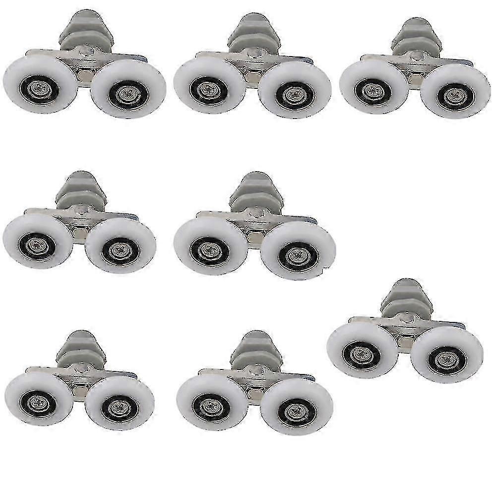 Replacement Shower Door Wheels 8pcs Double Twin Top Bottom Rollers Set