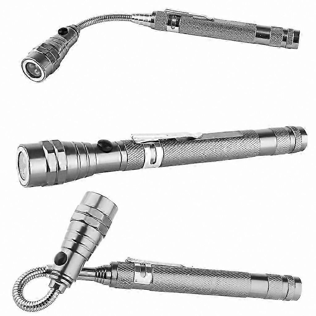 Extendable Magnetic Light 3 LED Flashlight Tool with Pickup Function