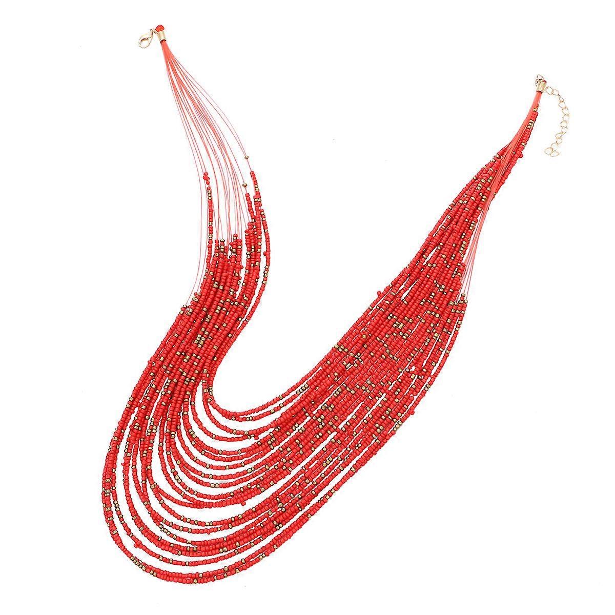 Collier bohème rétro à perles, style multi-rangs