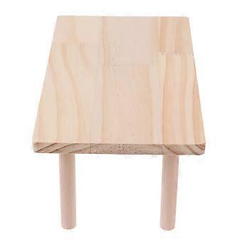 Houten klimplatform voor hamsters, geschikt voor kleine dieren, in beige kleur.