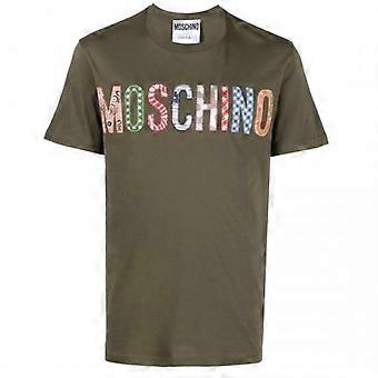 Koszulka męska z haftowanym logo Moschino