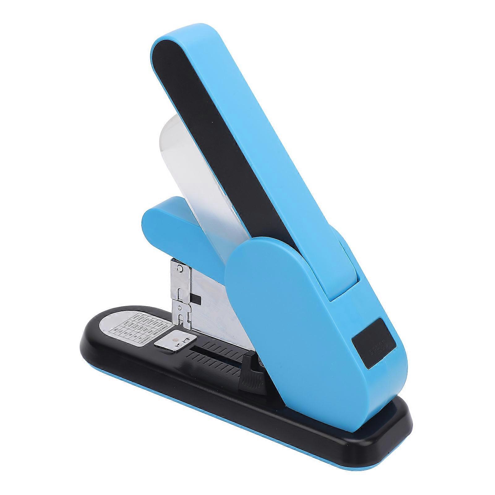 Heavy Duty Stapler Adjustable Feed Depth Desktop Paper Stapling Machine 130 Sheets Capacity Blue
