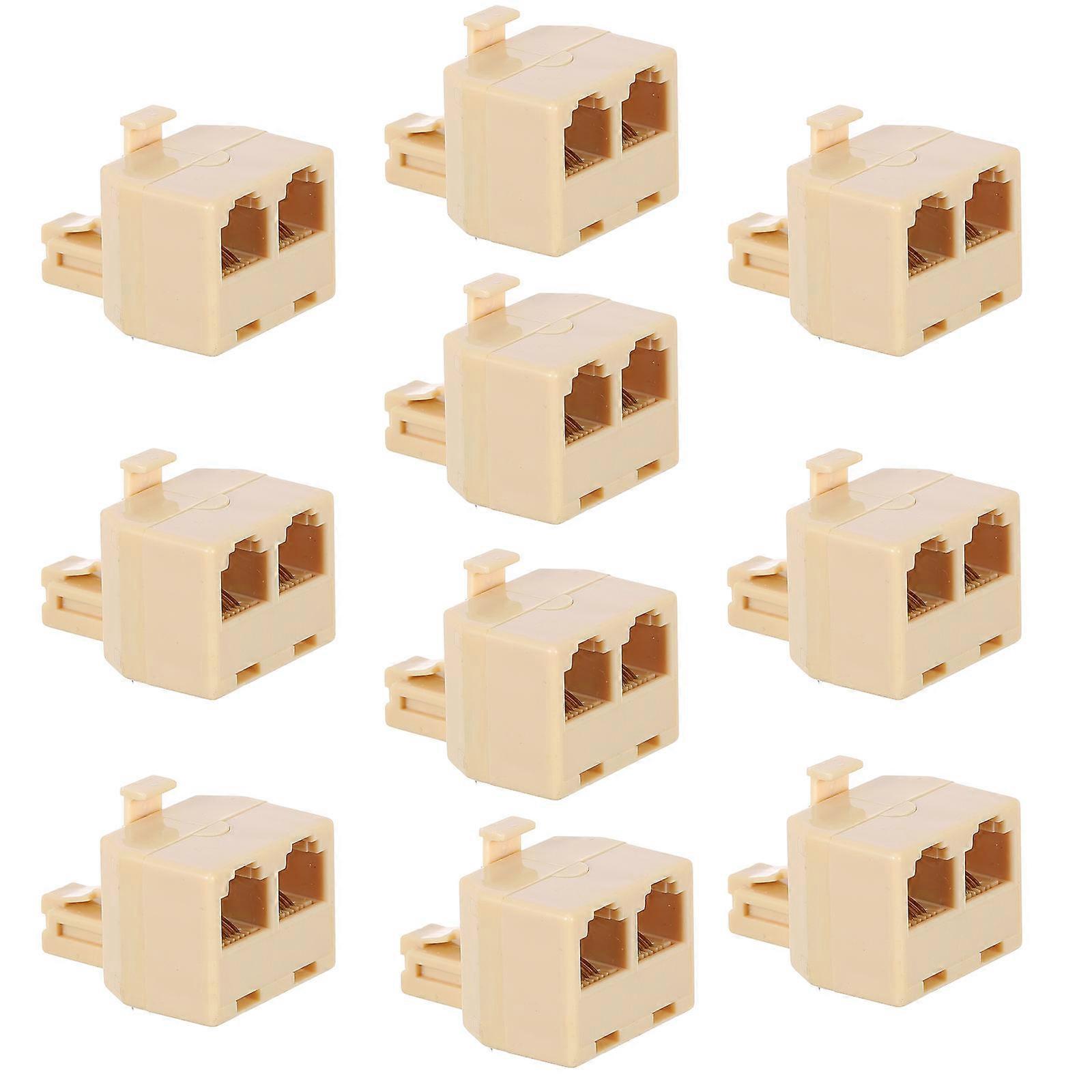 Rj11 Socket Splitter Telephone Plug Splitter for Telephone Use 10Pcs Pack