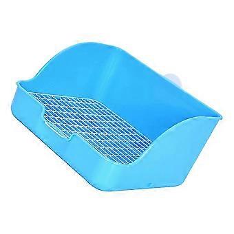 Blaue Kaninchentoilette aus Kunststoff für den Heimgebrauch mit robustem Design und geeignetem Maschenweitenbereich (7,8 x 5,9 Zoll).