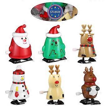STOBOK 6 stks Kerst Uurwerk Speelgoed Grappige Kerstman Sneeuwpop Elk Boom Wandelen Speelgoed Feestelijke Geschenken Feest Rekwisieten