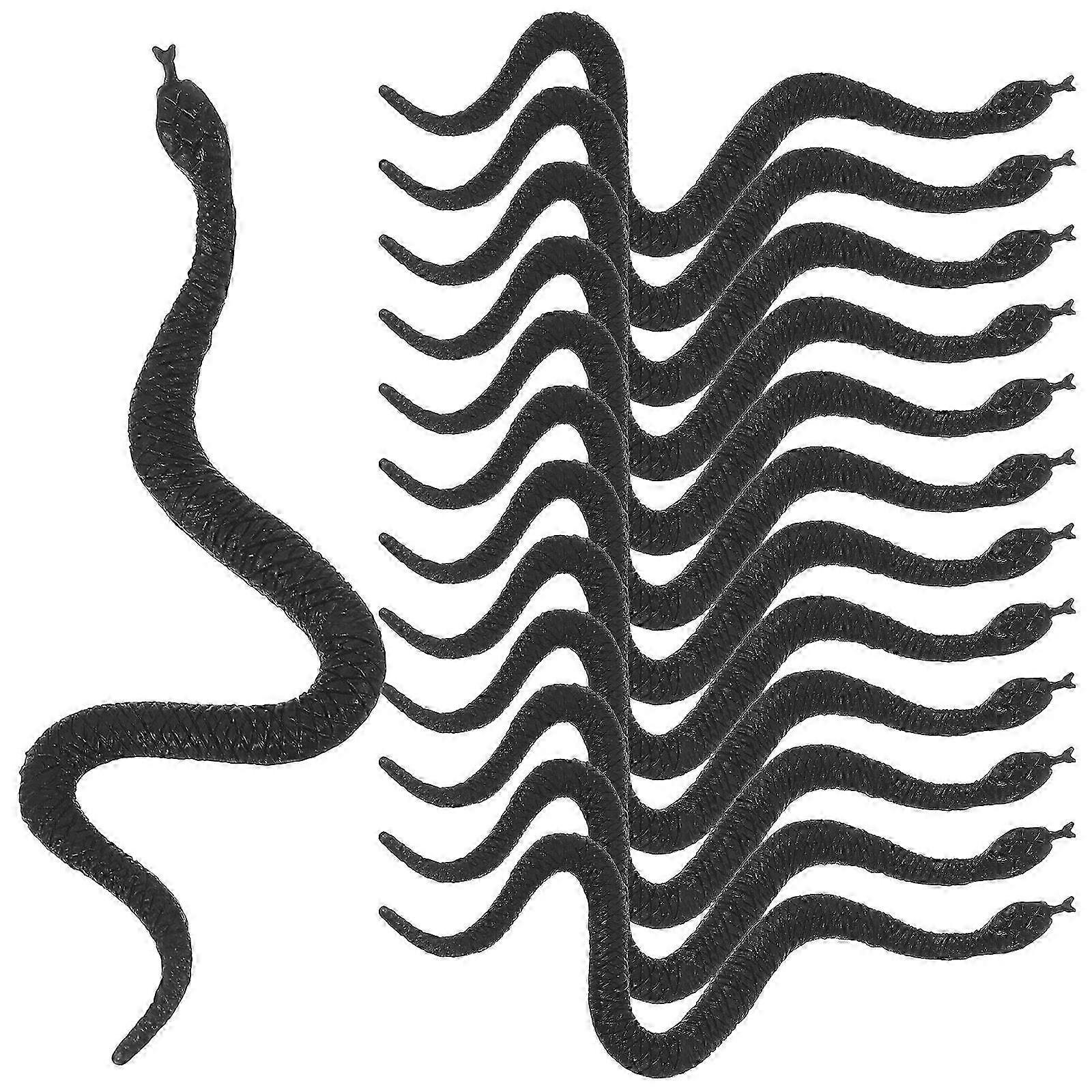 Black Mini Simulation Snake Toys compatible with Decoration 100Pcs Plastic Artificial Props