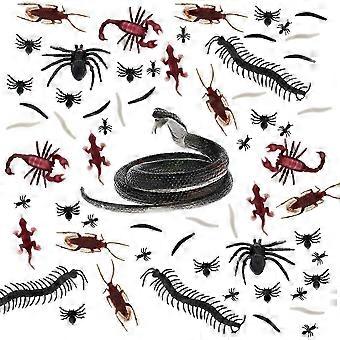 Toyvian 169PCS Halloween Realistic Insects Educational Simulated Animals Model Toy Assorted Fake Imitation Worm Insect for Halloween Prank Props 2026