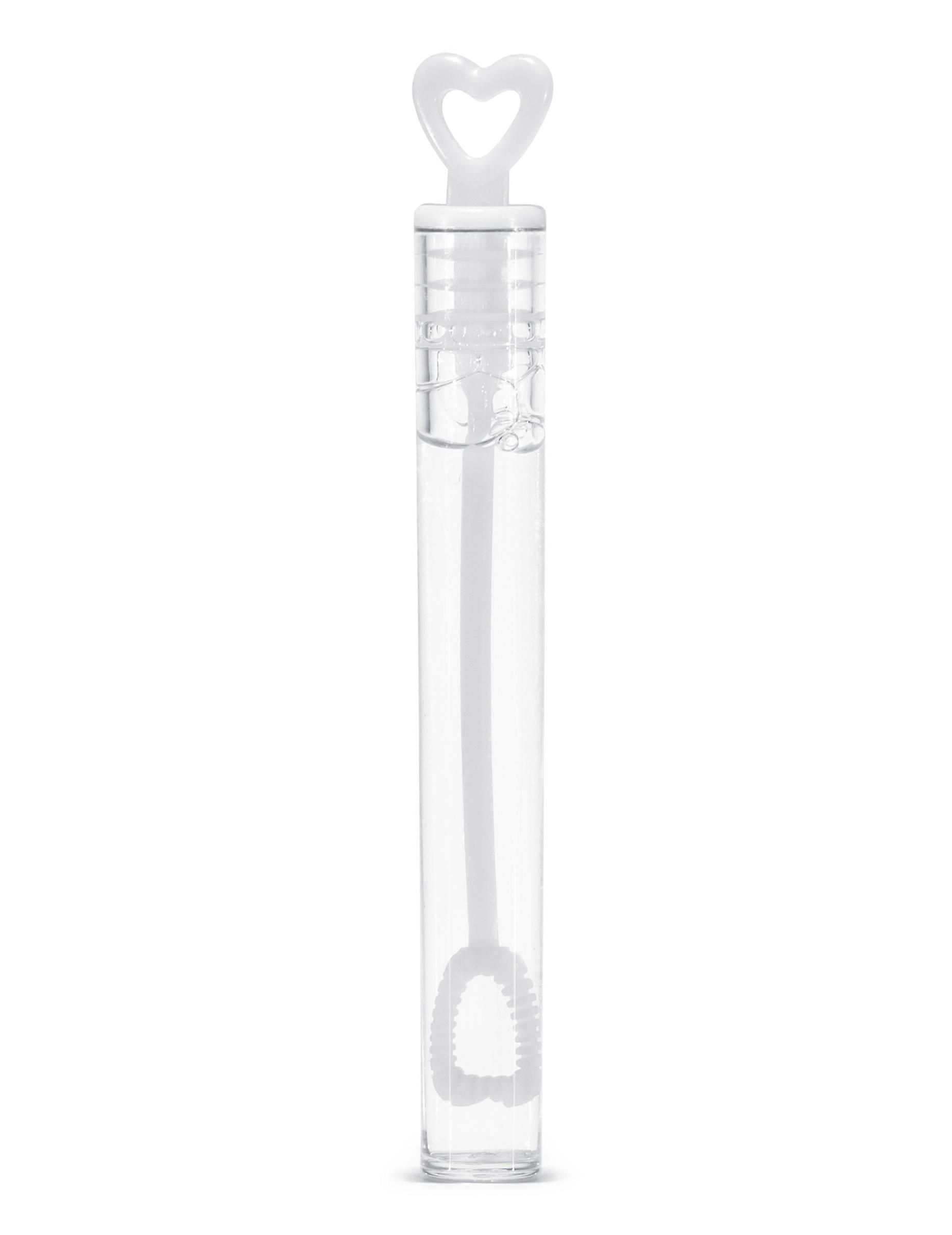 48 Heart-shaped bubble bottles for white wedding