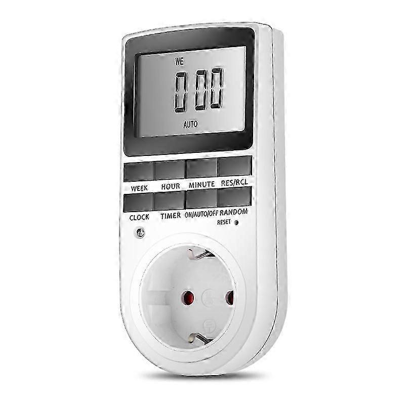 Digital Programmable Socket, Weekly Digital Timer with LCD Display, 12 Hours/24 Hours/7 Days Power Socket Timer