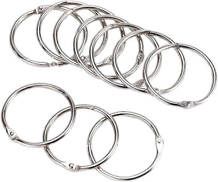 Metal binding ring activity book ring loose-leaf open ring (silver) 10 pieces