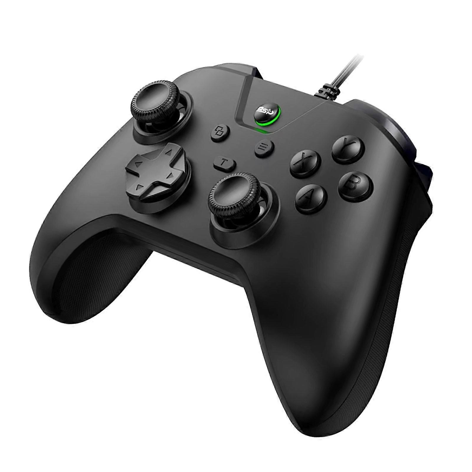 High Precisions Wire Gaming Controller With Responsive Joystick And Button Ergonomic ABS Gamepad  Black