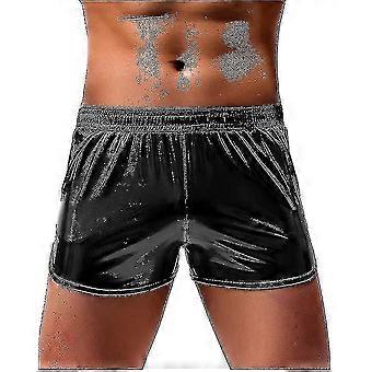 Mannen Sexy Metallic Glanzende Boxershorts Sparkly Rave Hot Short Broek Met Zakken-CE