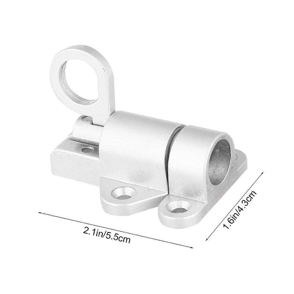 Silver Pull Ring Spring Bounce Door Bolt Aluminum Alloy Automatic Latch for Security