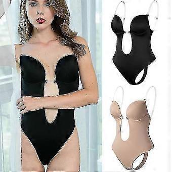 Women Plunging Deep V-neck Body Shaper Strapless Backless Shapewear