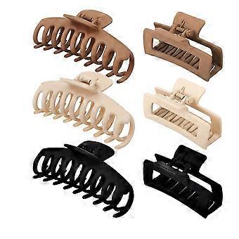 Large Hair Claw Clips for Thick Hair, 6pcs 4.3 Inch(11 cm), Big Hair Clips for Women and Girls, Durable Non-Slip Claw for Curly Hair