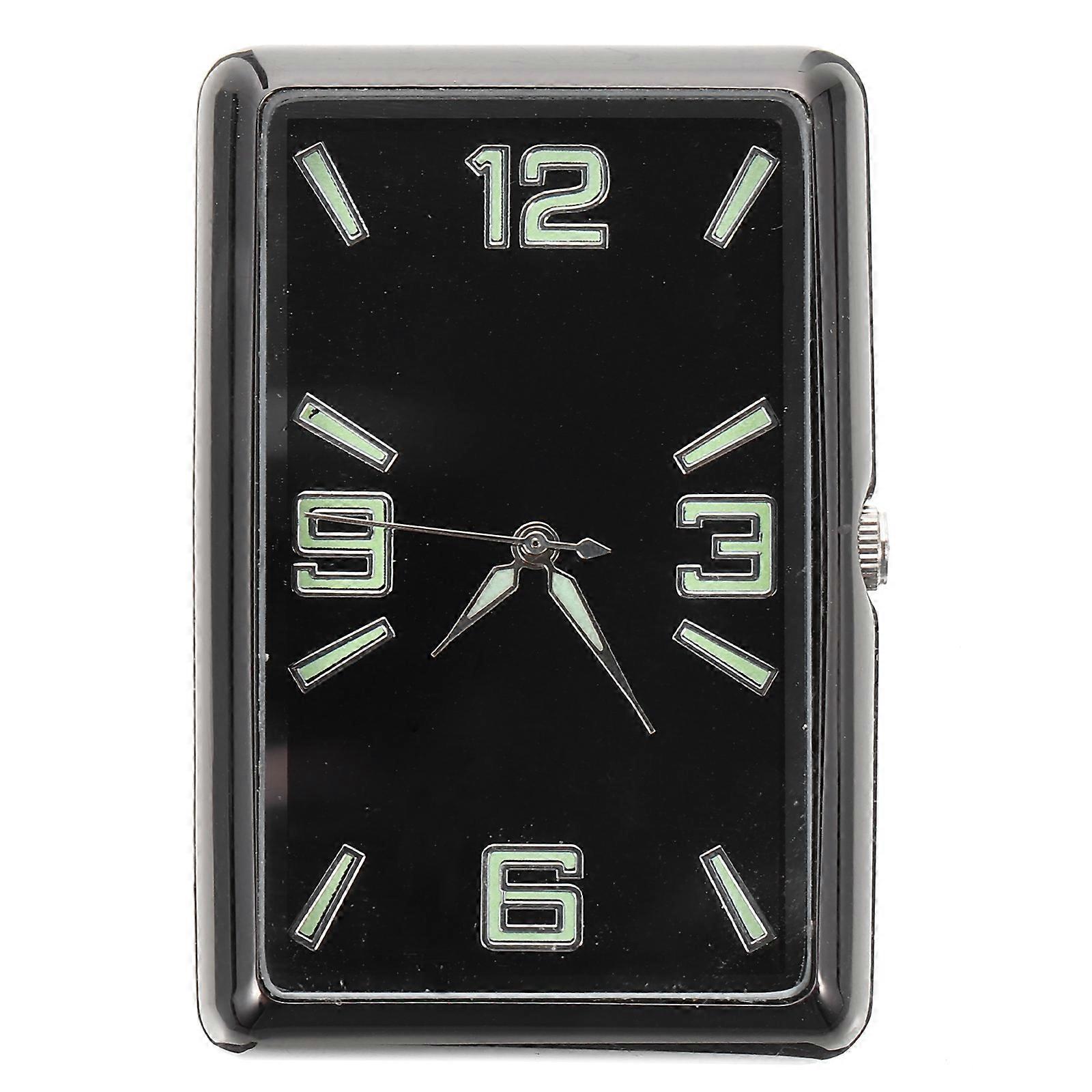 Decorative Square Car Dashboard Clock for Adhesive Black Mini Clock