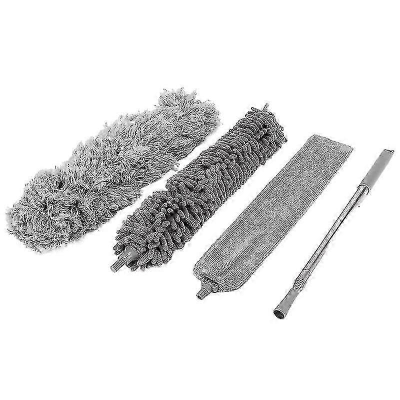 Extendable Feather Duster Kit, Duster Cleaning With Extension Pole Microfiber Crevice Duster Hand Du