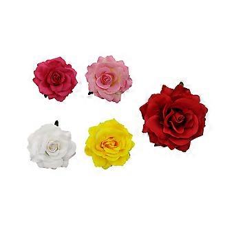 Blomsterbrosjenål for kvinner, hodepryd, rød roseform, egnet for strandreiser, 5 stk. dekorasjon