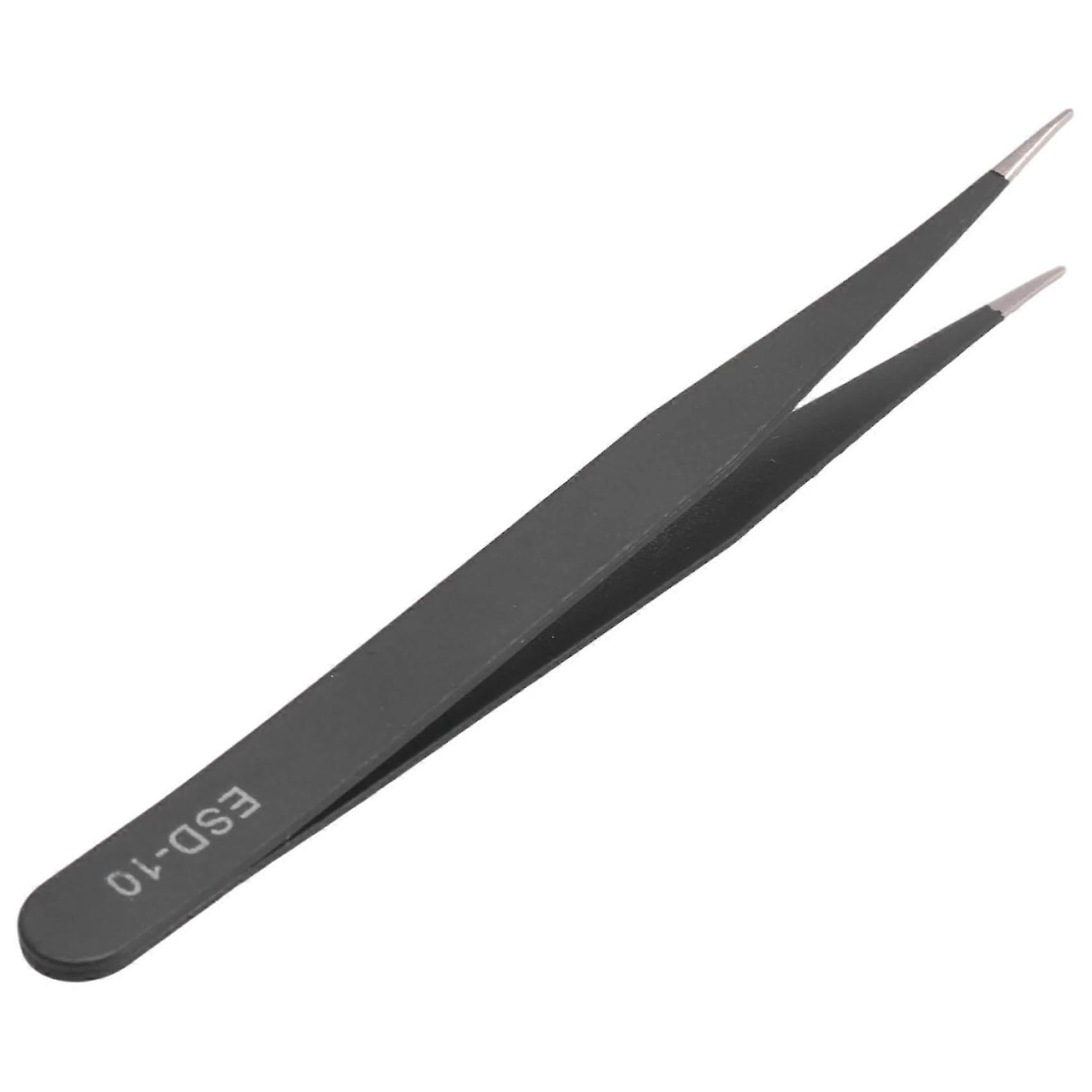 Black Metal Straight Sharp Tip Tweezer