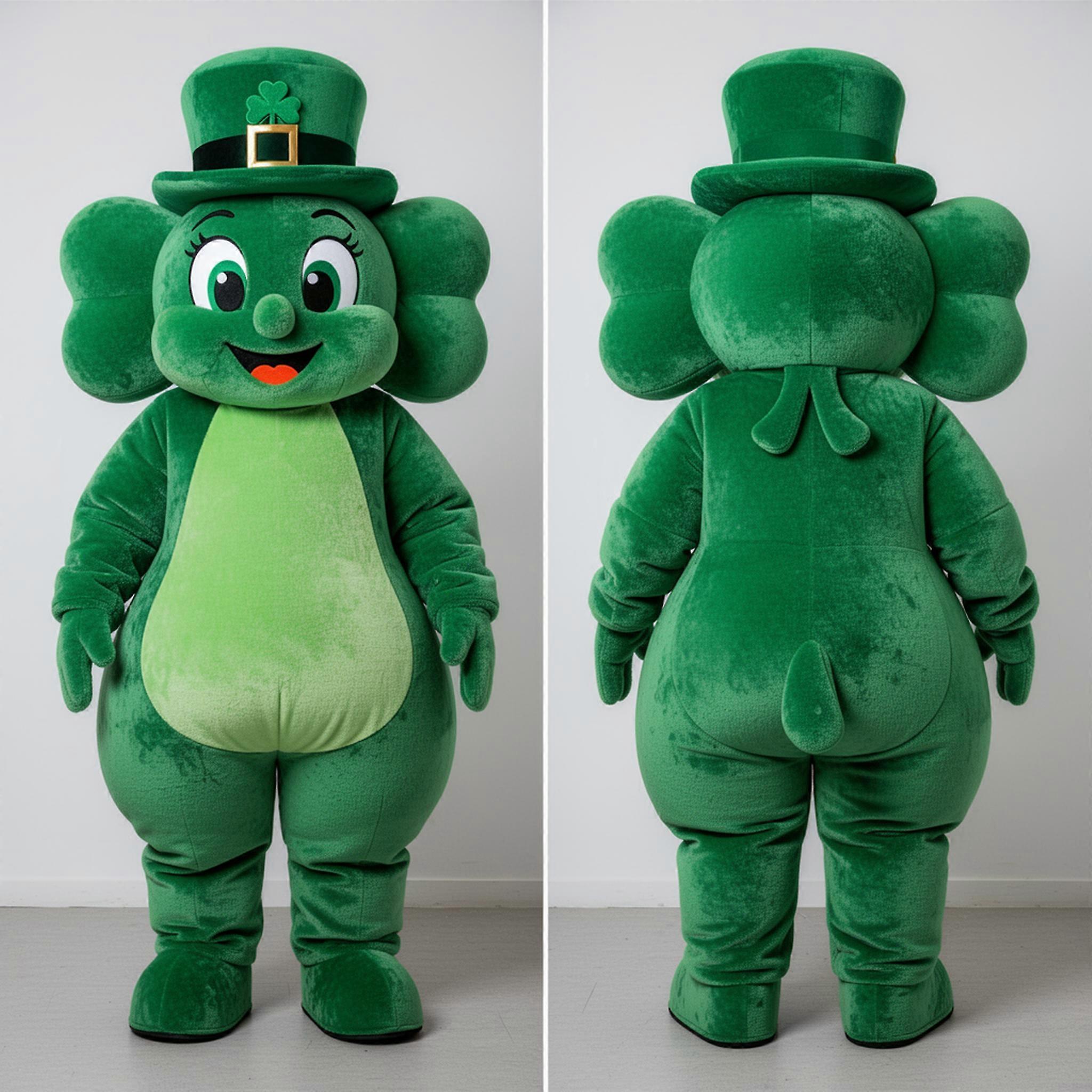 MASTICOT Emerald Green Broad Shouldered Irish Dancing Shoes Mascot