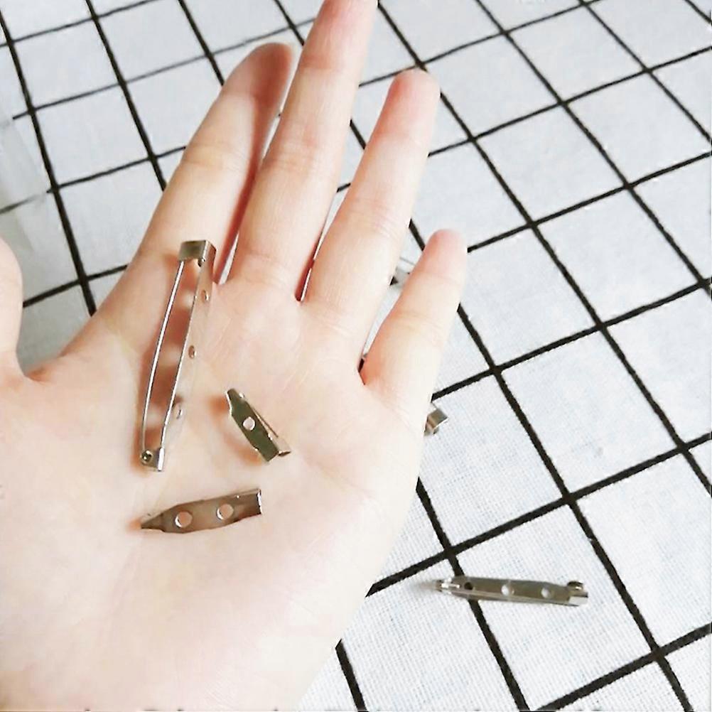 Broche épingle de sûreté pour loisirs créatifs, 200 pièces, barre argentée, fermoir à trois trous