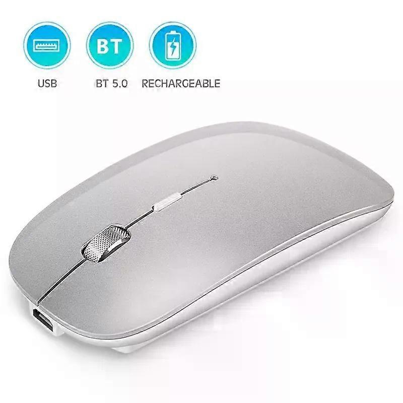 ZRUXE 1600DPI Wireless 2.4G Bluetooth-compatible Laptop Optical Mouse Computer Mouse - Silver
