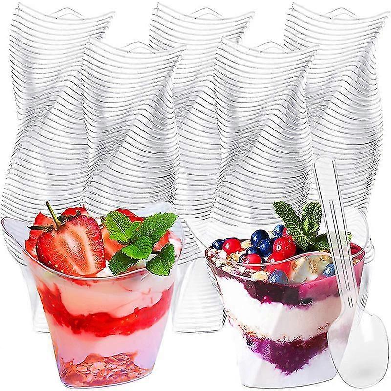 Clear 100ml dessert cups 10pcs for party sweets buffet