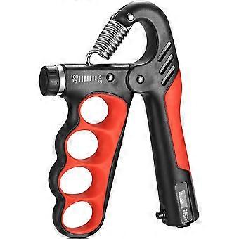 Griffverstärker, Handgriffverstärker, 5-100 kg verstellbarer Handgreiferverstärker, Unterarmtrainingskit (rot)