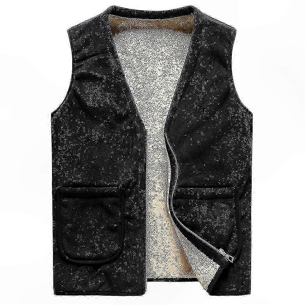 Men's Solid Color Wool Vest with Classic Design