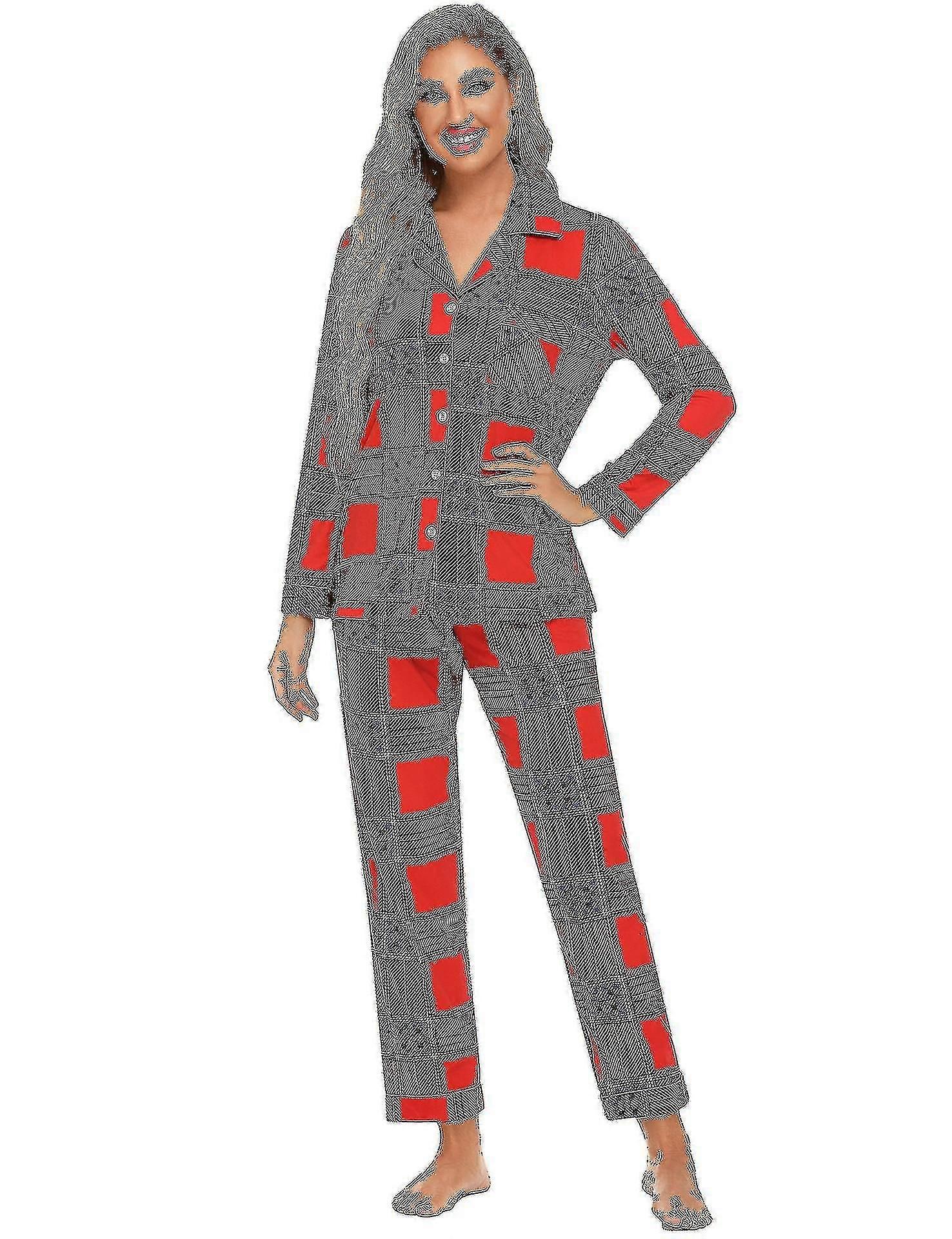 Damen Pyjama Set Langarm Nachtwäsche