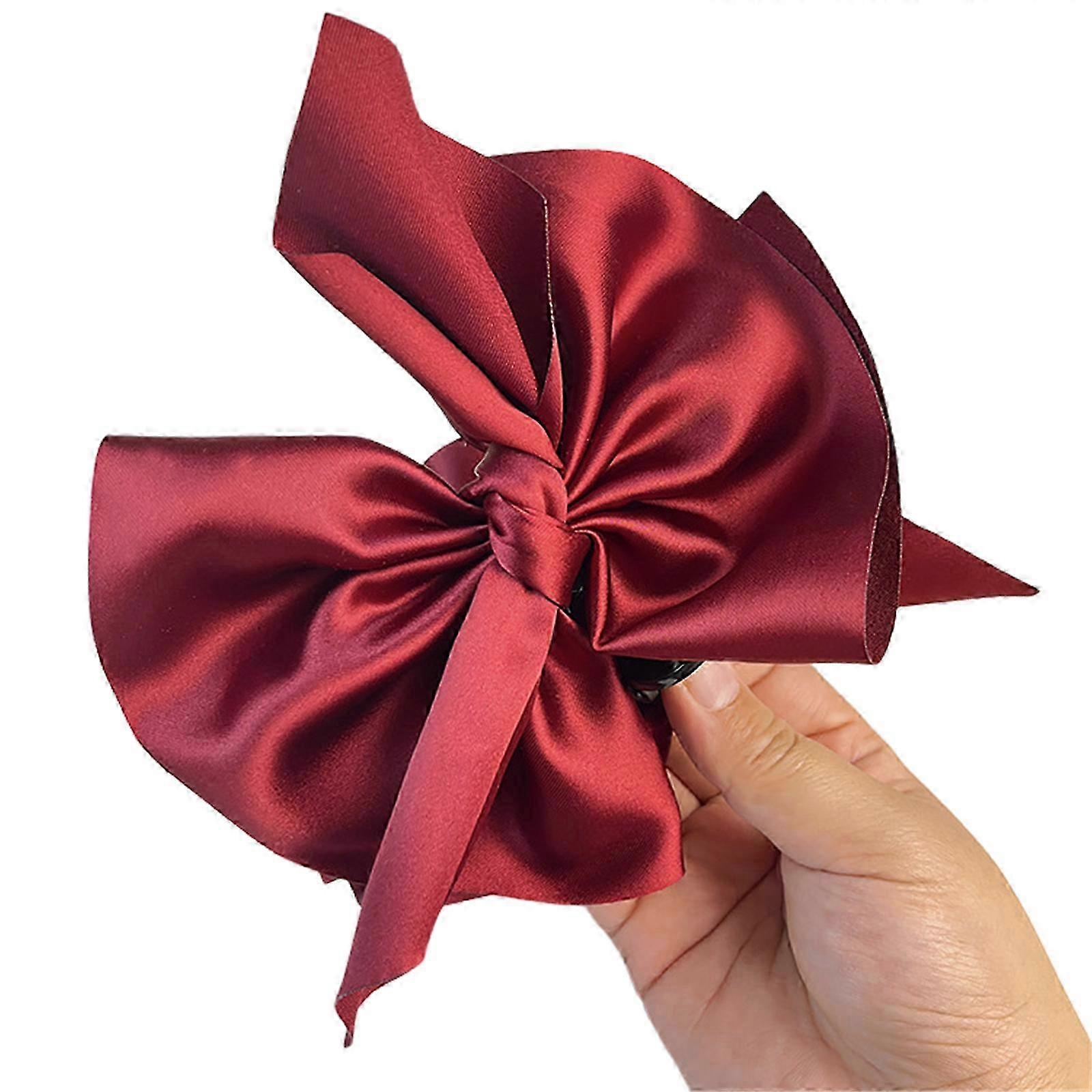 Large Satin Bow Claw Clip Updo