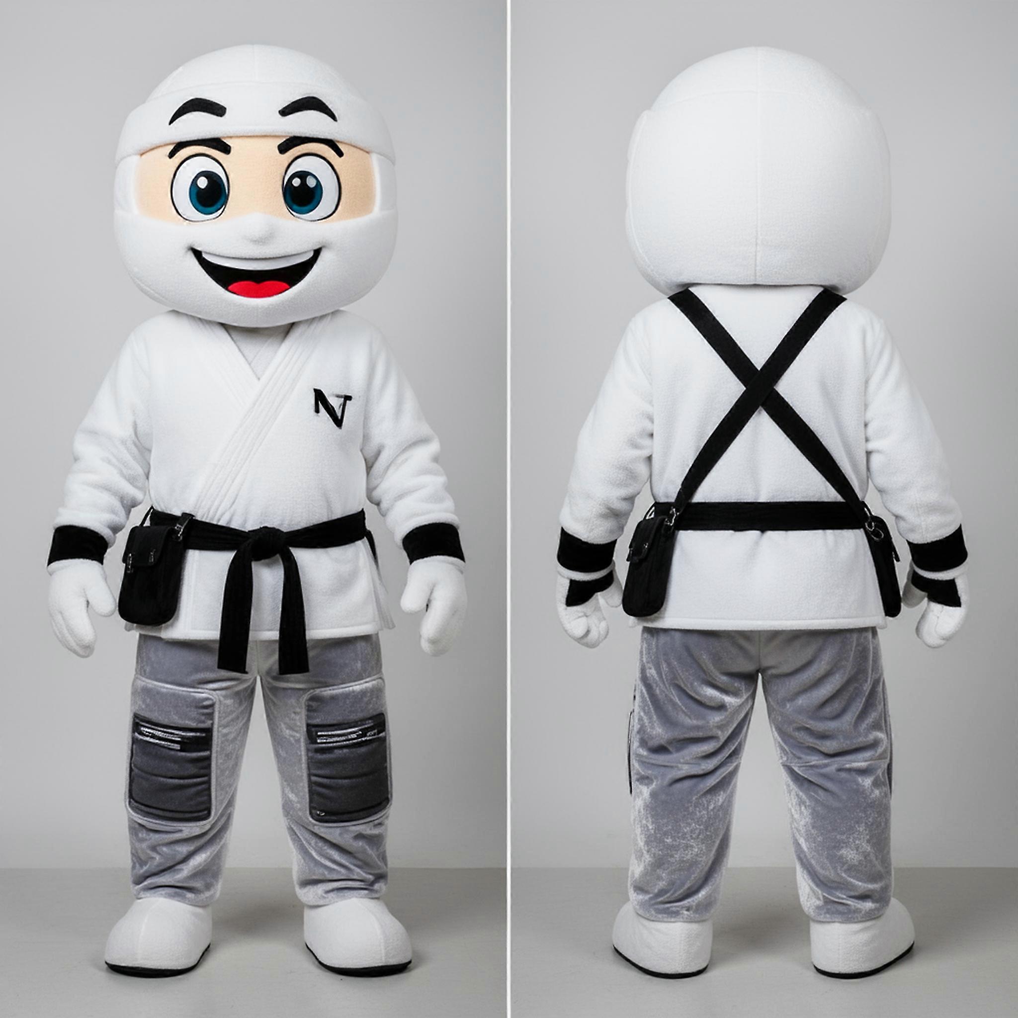 MASTICOT White Fluffy Ninja Mascot