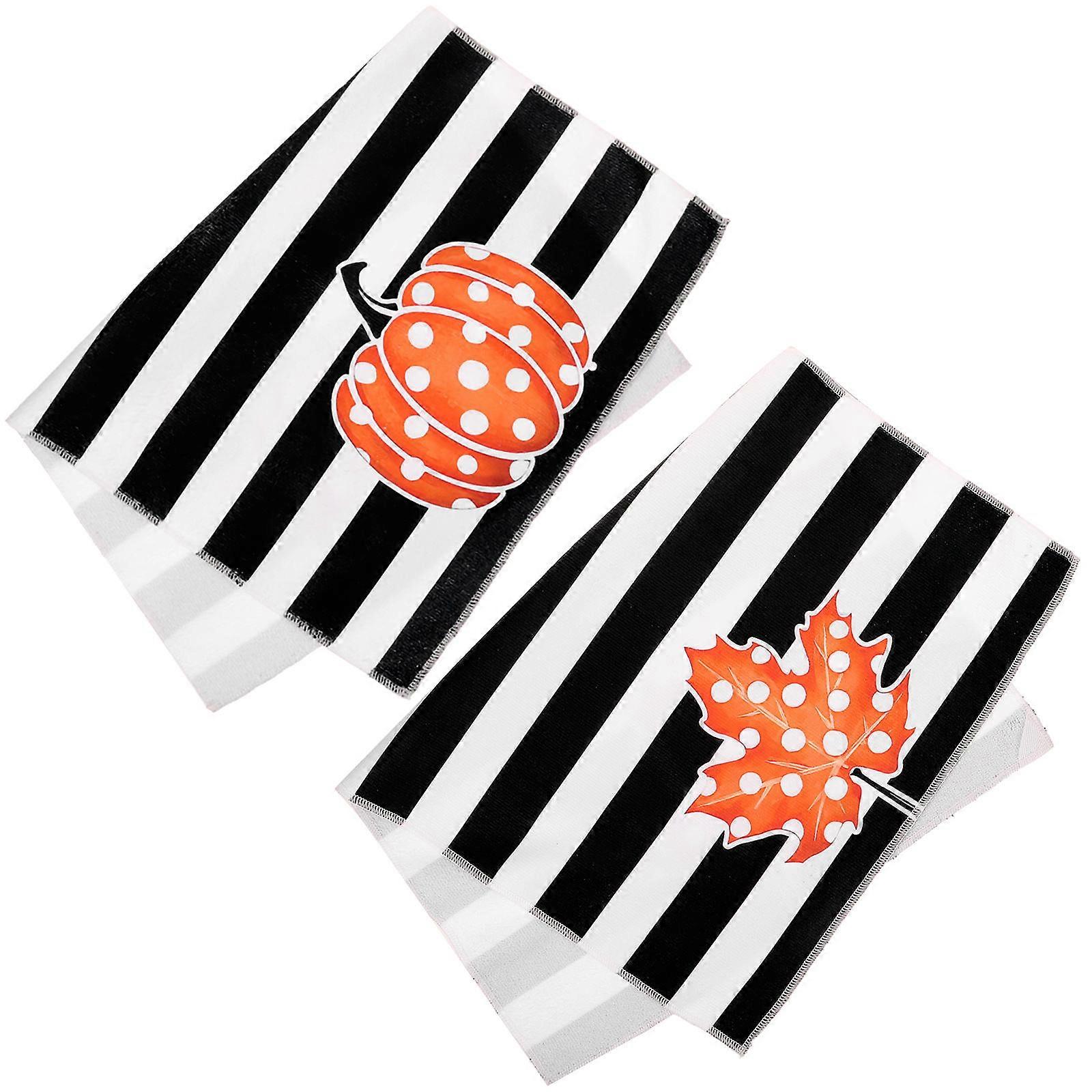 Fall Leaf Dishcloth Kitchen Dish Cloths for Absorbent Cleaning 2Pcs