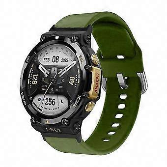 Silicone Reverse Buckle Watch Band Compatible With Amazfit T-Rex 2
