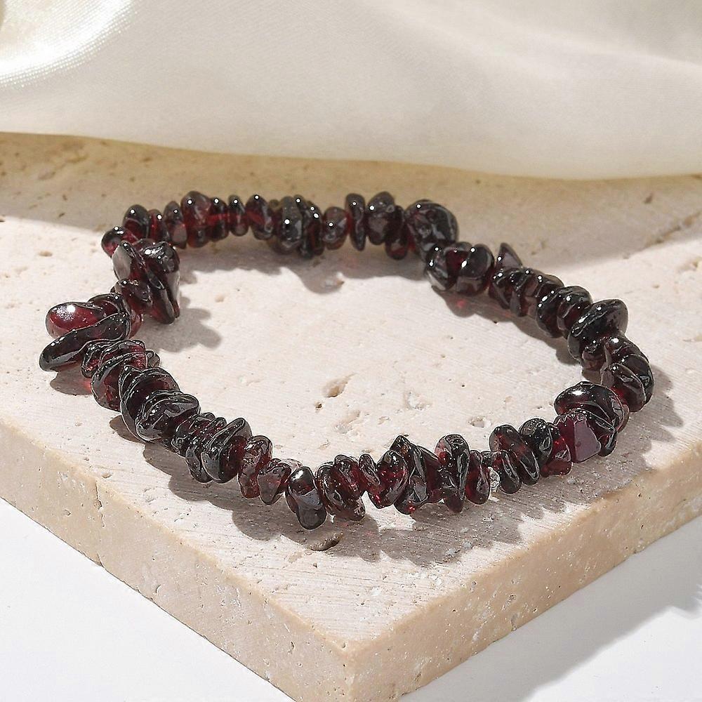 1pc Chips Garnet Beaded Stretch Bracelets 1-3/4 inch(4.5cm)