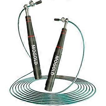 MOGOLD Speed Jump Rope for Boxing Crossfit Fitness - Adjustable 2.5mm Thick 3M Steel Skipping Rope for Adults Home Workout fyt