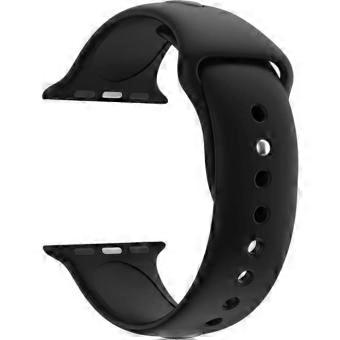 [Compatibel met Apple iWatch 44 mm] Zachte, zwarte siliconen band, maat M-L, uniseks, sportmodel, vervangende horlogeband.