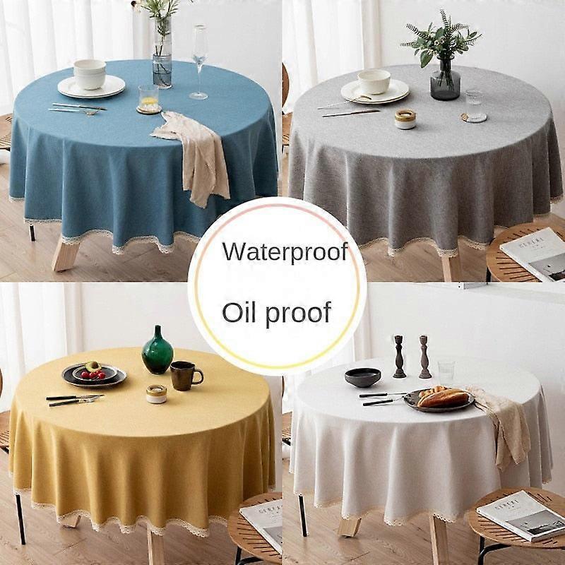 Thick Wrinkle-resistant Round Tablecloth