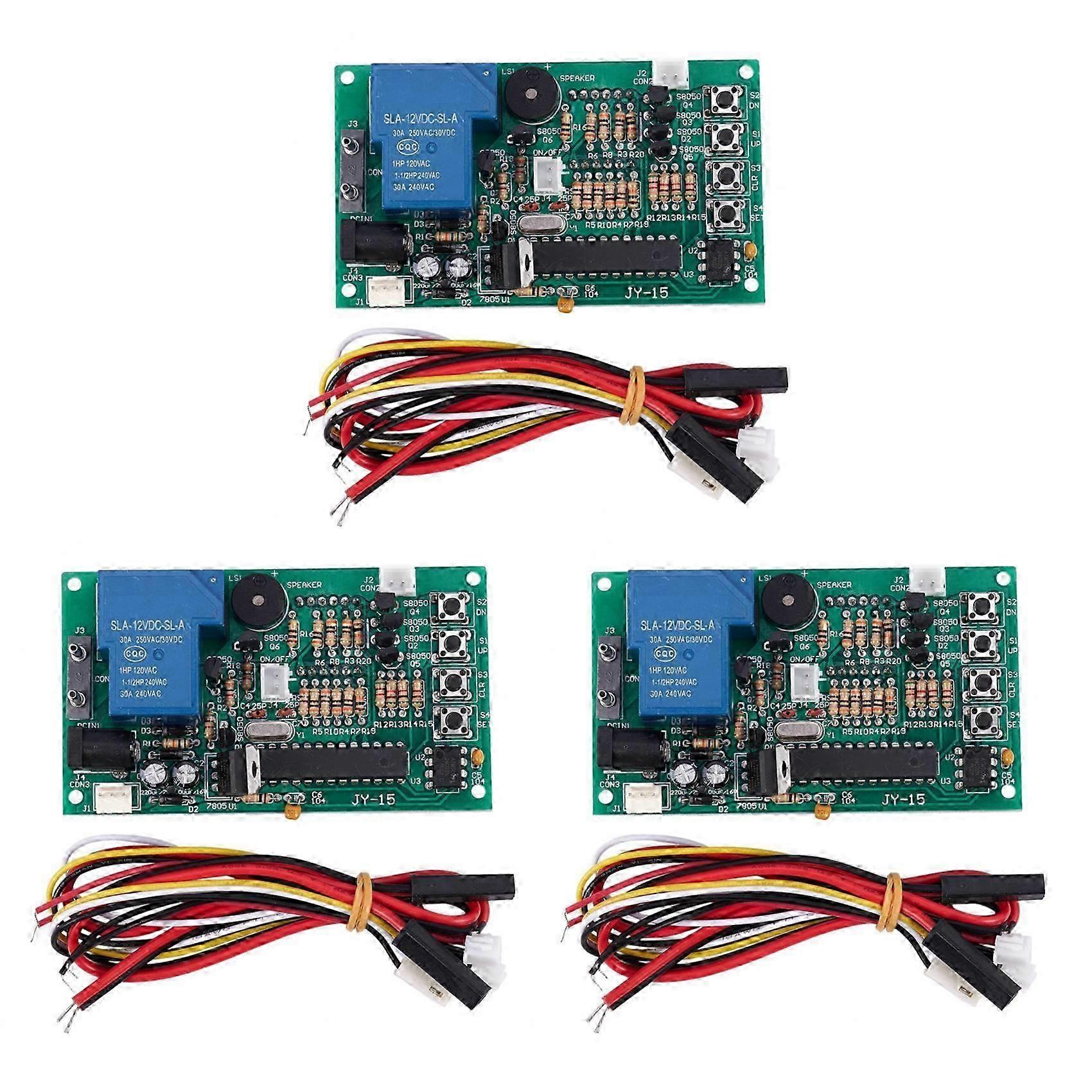 3 Pack Digital Timer Controller Board, 12V DC, 15A Power Supply, EU Plug for Automatic Control Devices